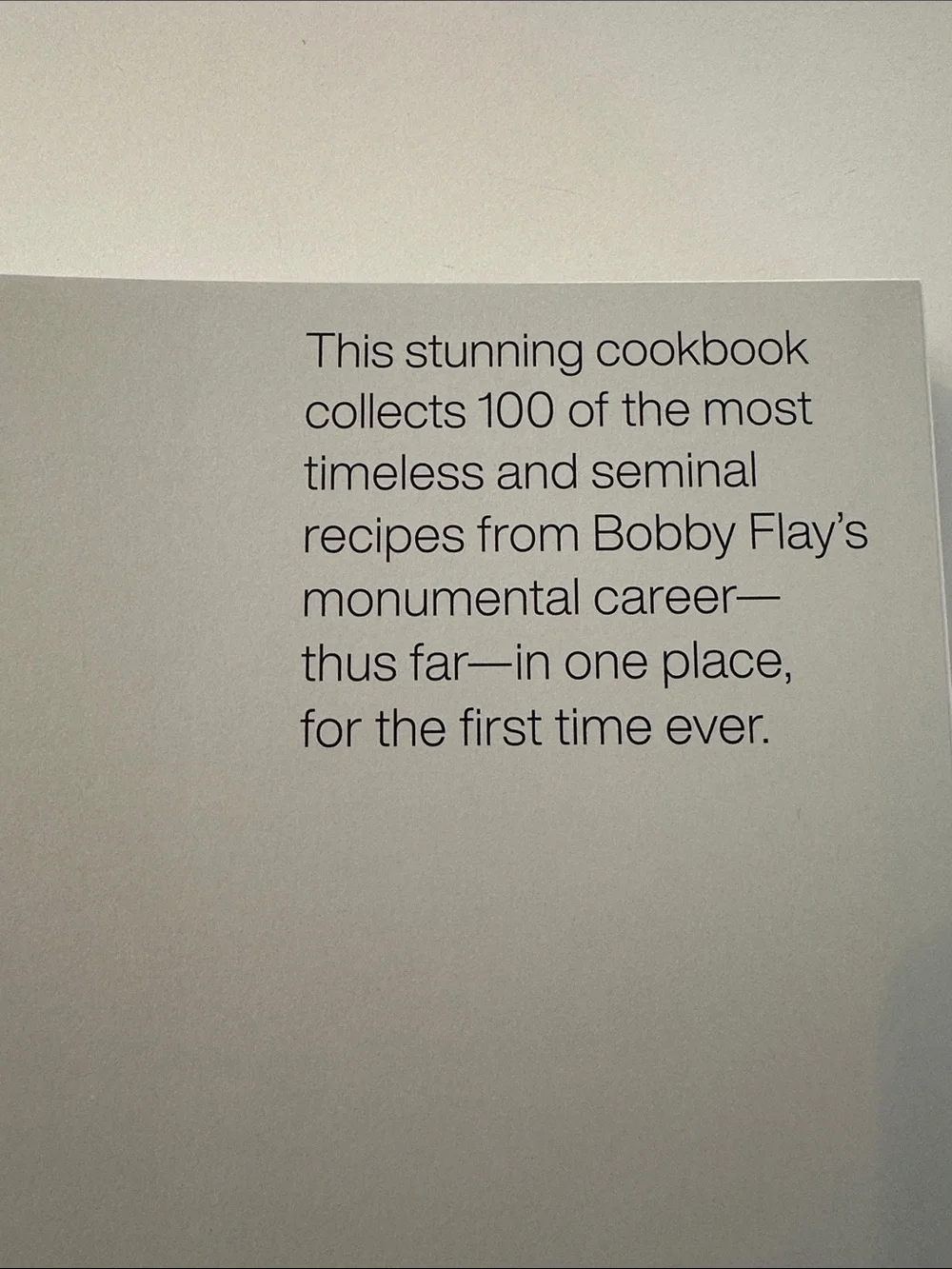 Bobby Flay brand new : Chapter One Cookbook - Black Signed Copy